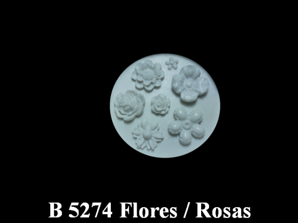 Forma de Silicone de Flores e Folhas