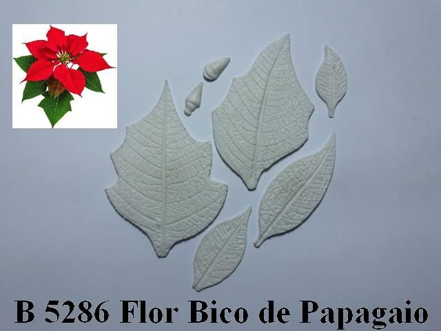 Flor Bico de Papagaio - Moldes de Silicone para Formas - Vianna Artes