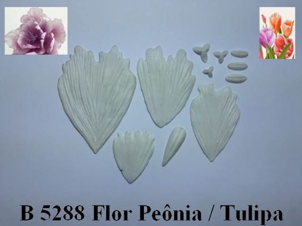 Forma de Silicone de Flores e Folhas